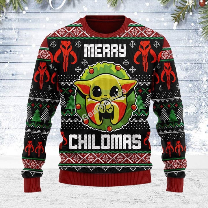 Gearhomies Merry Christmas Unisex Ugly Christmas Sweater Merry Chilma 3D Apparel