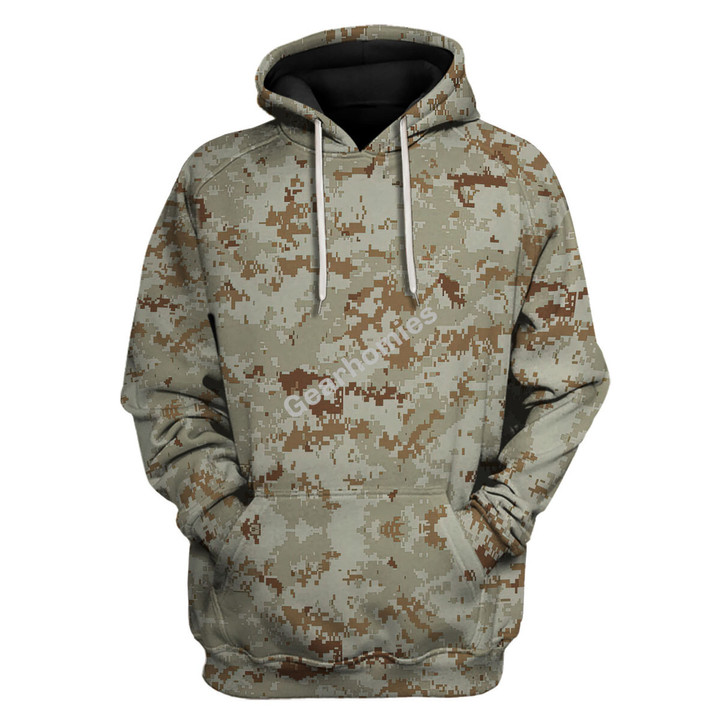 American Marine Pattern Desert CAMO Hoodies Pullover Sweatshirt Tracksuit