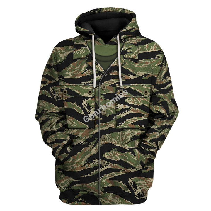 Tigerstripe South Vietnam Special Forces Tiger Stripe CAMO Hoodies Pullover Sweatshirt Tracksuit