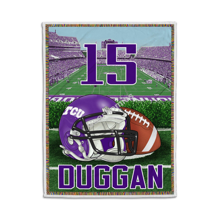 Personalized Name and Number TCU Texas Christian University Throw Blanket