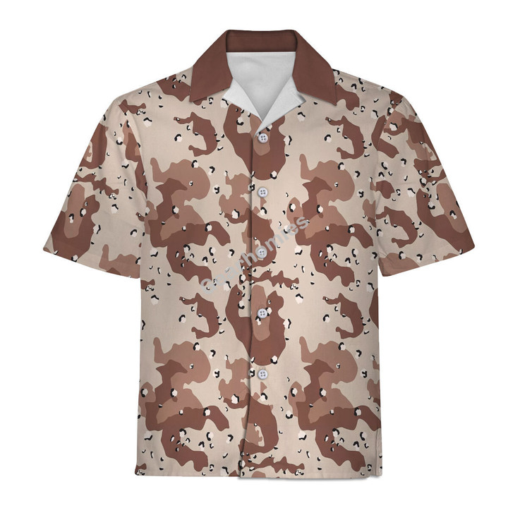 Desert Battle Dress Uniform American Chocolate Chip Desert Battle Dress Uniform Camo Hawaiian Shirt