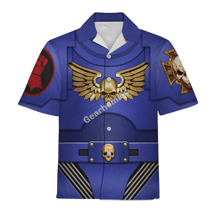 GearHomies Unisex Hawaiian Shirt Terminator Armor Crimson Fists 3D Costumes