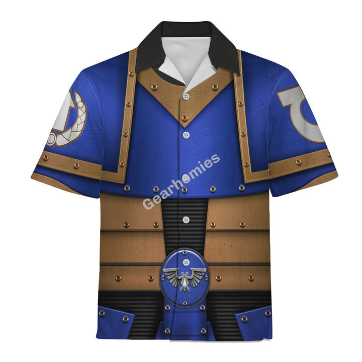 GearHomies Unisex Hawaiian Shirt Pre-Heresy Ultramarines Legion in Mark II Crusade 3D Costumes