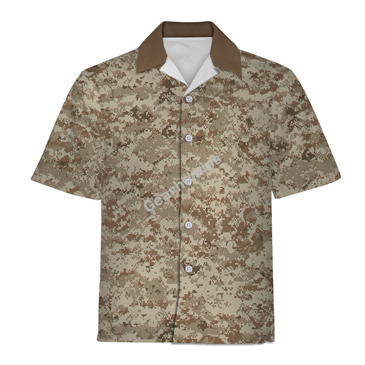 Gearhomies American Navy Working Uniform (NWU) Type II Camo Hawaiian Shirt