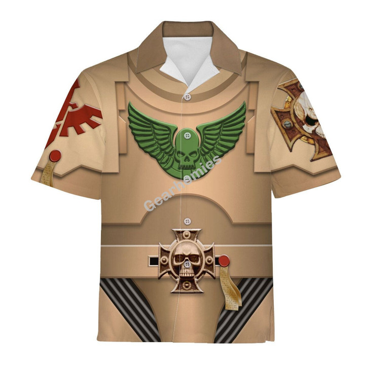 Gearhomies Unisex Hawaiian Shirt Indomitus Pattern Terminator Armor Dark Angels 3D Costumes