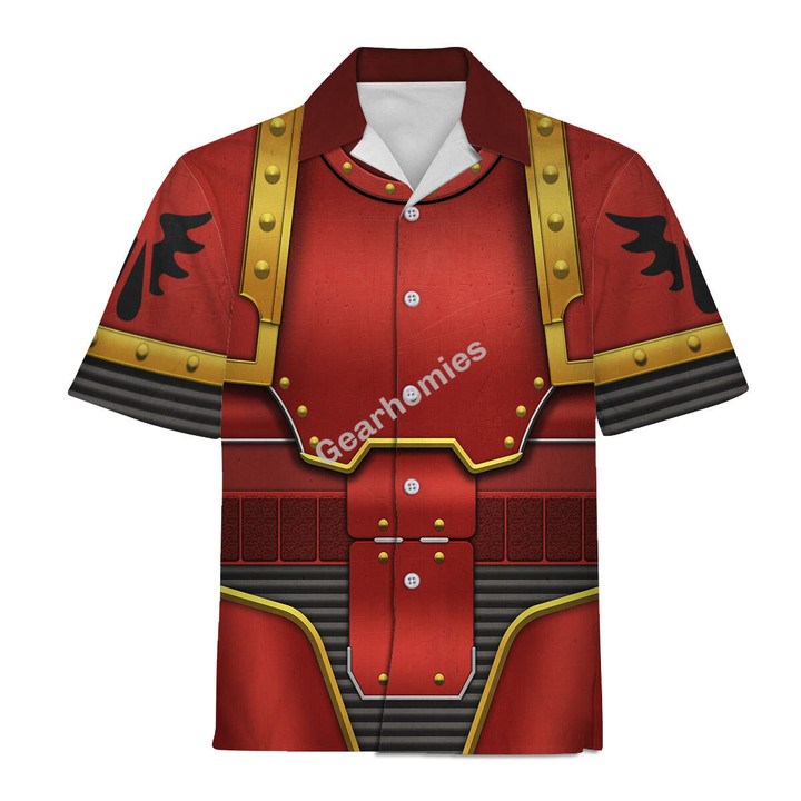 GearHomies Unisex Hawaiian Shirt Blood Angels In Mark III Power Armor 3D Costumes