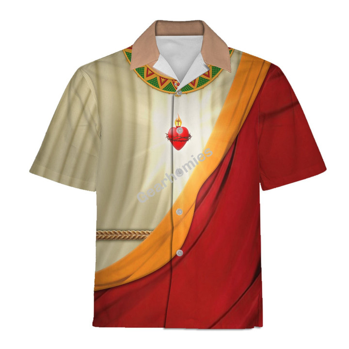 GearHomies Hawaiian Shirt Jesus Sacred Heart of Jesus 3D Apparel