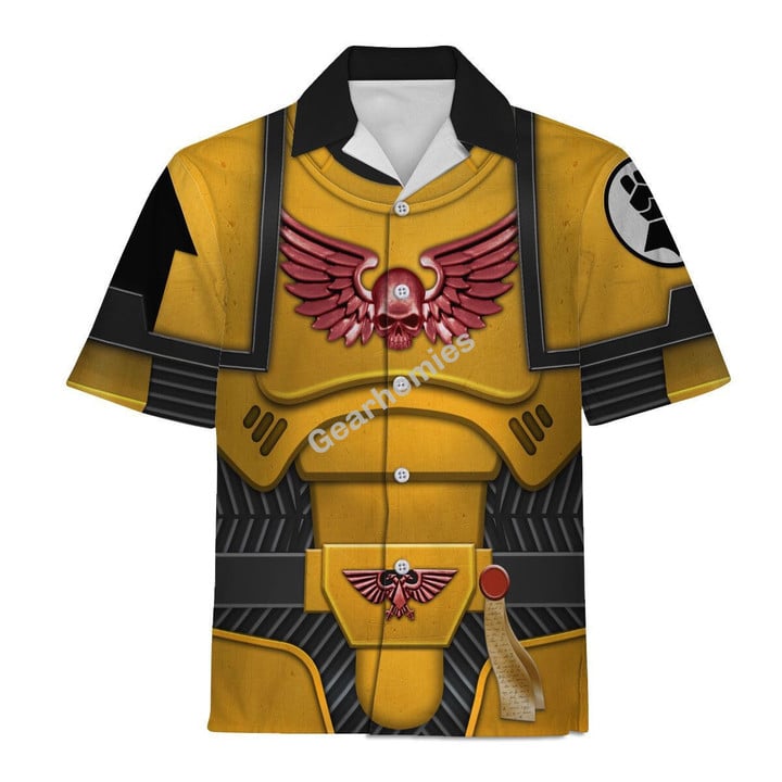 Gearhomies Unisex Hawaiian Shirt Space Marines Imperial Fists 3D Costumes