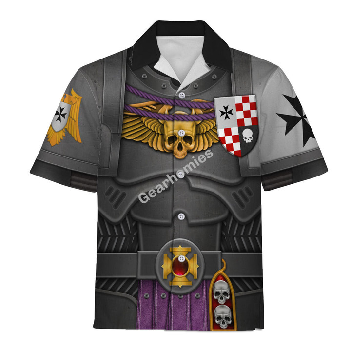 GearHomies Unisex Hawaiian Shirt Black Templars Captain 3D Costumes