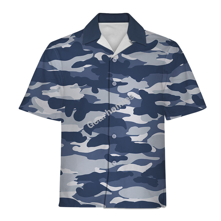 Urban Blue CAMO Hawaiian Shirt
