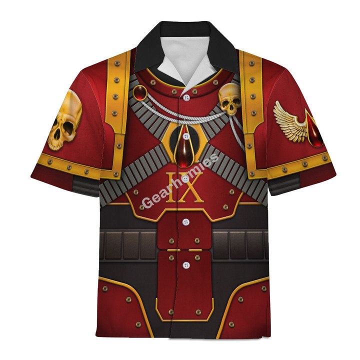 GearHomies Unisex Hawaiian Shirt Blood Angels IX Captain 3D Costumes