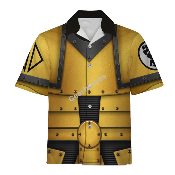 GearHomies Unisex Hawaiian Shirt Pre-Heresy Imperial Fists in Mark II Crusade 3D Costumes