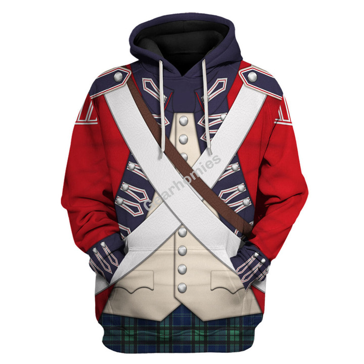 Gearhomies British 42nd Highland Infantry-1776-1783 Uniform All Over Print Hoodie Sweatshirt T-Shirt Hawaiian Tracksuit