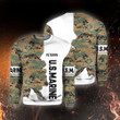 US Marine Veteran 3D All Over Print Hoodie Sweatshirt