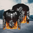 Flame Skull 3D All Over Print Hoodie Sweatshirt