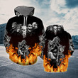Flame Skull 3D All Over Print Hoodie Sweatshirt