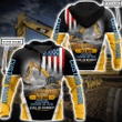 Excavator Custom Name 3D All Over Print Hoodie Sweatshirt