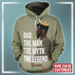 Black Dad Custom Name 3D All Over Print Hoodie Sweatshirt