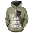 Black Dad Custom Name 3D All Over Print Hoodie Sweatshirt