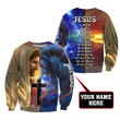 Christian Jesus Lion Custom Name 3D All Over Print Hoodie Sweatshirt