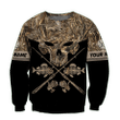 Skull Head Fishing Camo Custom Name 3D All Over Print Hoodie Sweatshirt