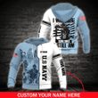 US Nany Veteran Custom Name 3D All Over Print Hoodie Sweatshirt