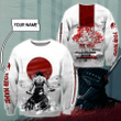 Samurai Tattoo Japan Custom Name 3D All Over Print Hoodie Sweatshirt
