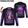 February Girl Custom Name 3D All Over Print Hoodie Sweatshirt