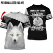 Wolf January Girl Custom Name 3D All Over Print Hoodie Sweatshirt