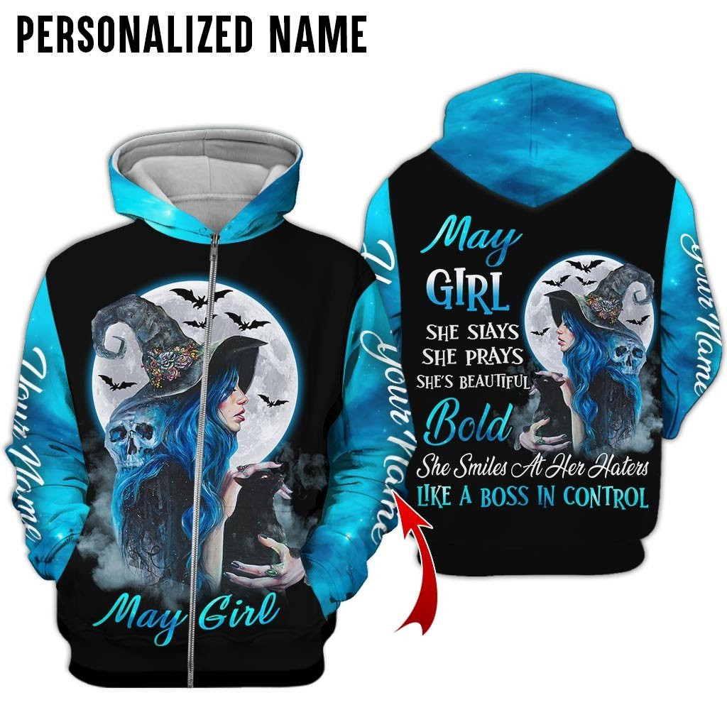 May Girl Custom Name 3D All Over Print Hoodie Sweatshirt