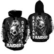 NFL Oakland Raiders Football Skull Warrior Personalized 3D All Over Print Hoodie, Zip Hoodie, Sweatshirt