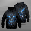 Dallas Cowboys NFL Team Logo Skull Wave 3D All Over Print Hoodie, Zip Hoodie, Sweatshirt