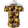Hawthorn Football Club Hawks Tropical Flower Hawaiian Shirt