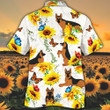 German Shepherd Dog Lovers Sun Flower Hawaiian Shirt