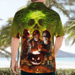 The Season To Be Scared Green Skull Hawaiian Shirt