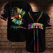 Hippie soul rainbow tie dye sunflower Baseball Jersey