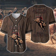 Bull Riding Everything Will Kill You Brown Wooden Pattern Baseball Jersey