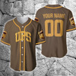Personalized Name and number  parcel service brown black Baseball Jersey