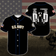 Gift For Father US Navy Dad Black Baseball Jersey
