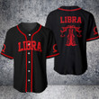 Libra Zodiac Red Black Baseball Jersey