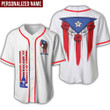 Puerto Rico Hand Raising Flag Personalized Name Baseball Jersey