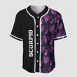 Scorpio Zodiac with Tropical Flowery 3D Baseball Jersey