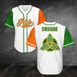 Simple white Irish Celtic Baseball Jersey