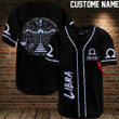 Personalized Name Hologram Libra Black Baseball Jersey