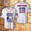 Personalized Name And Number Boss Of Toss Cornhole Baseball Jersey