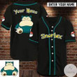 PKM Snorlax Personalized Name Baseball Jersey