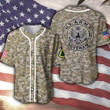 Personalized Name And Rank US Army Camo Baseball Jersey