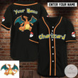 PKM Charizard Personalized Name Baseball Jersey