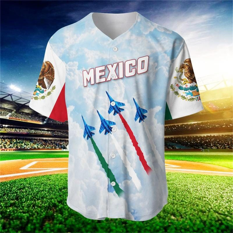 Mexico Sky Personalized Name Baseball Jersey
