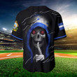Honduras Skull Black Blue Baseball Jersey